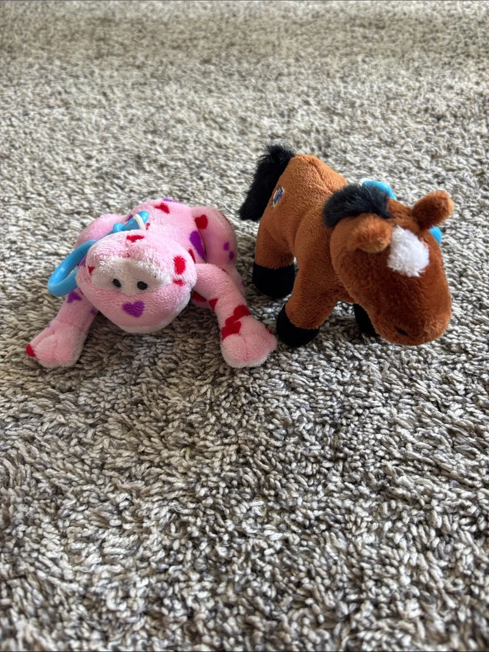 Webkinz Love Frog and Brown Arabian Horse Keychain Kinz Klip